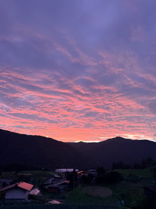 伊那谷の夕日